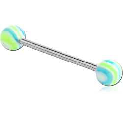 SURGICAL STEEL GRADE 316L BARBELL WITH UV WAVE CANDY BALL