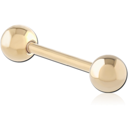 GOLD PVD 18K COATED TITANIUM ALLOY BARBELL