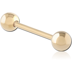GOLD PVD 18K COATED TITANIUM ALLOY MICRO BARBELL