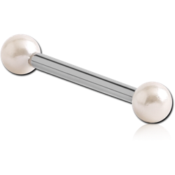 SURGICAL STEEL GRADE 316L MICRO BARBELL WITH ORGANIC SYNTHETIC PEARLS