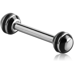 SURGICAL STEEL GRADE 316L MICRO BARBELL WITH STRIPED BALLS