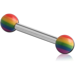 MICRO BARBELL WITH UV POLYMER RAINBOW BALLS