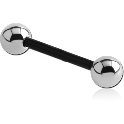 SYNTHETIC FLUOROPOLYMER BARBELL WITH SURGICAL STEEL GRADE 316L BALLS