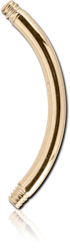 14 KARAT GOLD YELLOW CURVED MICRO BARBELL PIN