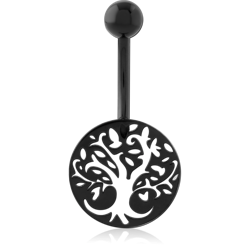 BLACK PVD COATED SURGICAL STEEL GRADE 316L NAVEL BANANA