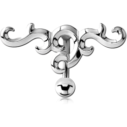 RHODIUM PLATED BASE METAL NAVEL BANANA - TRIBLE