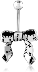 RHODIUM PLATED BASE METAL NAVEL BANANA