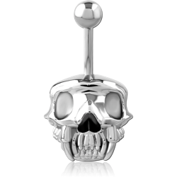 RHODIUM PLATED BASE METAL NAVEL BANANA