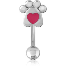 RHODIUM PLATED BASE METAL NAVEL BANANA