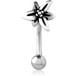 RHODIUM PLATED BASE METAL NAVEL BANANA