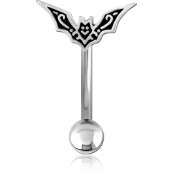 RHODIUM PLATED BASE METAL NAVEL BANANA