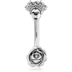 RHODIUM COATED BRASS REVERSE NAVEL BANANA