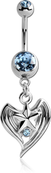 SURGICAL STEEL GRADE 316L DOUBLE JEWELED NAVEL BANANA WITH STAR CHARM