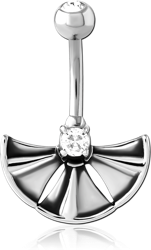 SURGICAL STEEL GRADE 316L DOUBLE JEWELED NAVEL BANANA