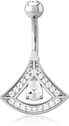 SURGICAL STEEL GRADE 316L DOUBLE JEWELED NAVEL BANANA