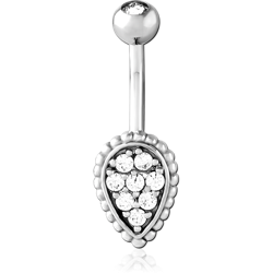 SURGICAL STEEL GRADE 316L DOUBLE JEWELED NAVEL BANANA