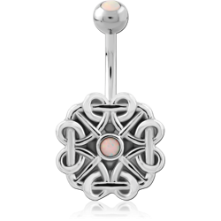 SURGICAL STEEL GRADE 316L DOUBLE JEWELED NAVEL BANANA