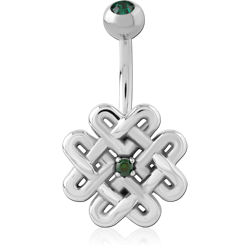 SURGICAL STEEL GRADE 316L DOUBLE JEWELED NAVEL BANANA