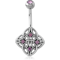 SURGICAL STEEL GRADE 316L DOUBLE JEWELED NAVEL BANANA