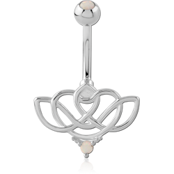 SURGICAL STEEL GRADE 316L DOUBLE JEWELED NAVEL BANANA