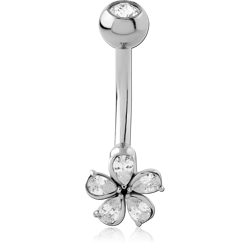 SURGICAL STEEL GRADE 316L JEWELED NAVEL BANANA