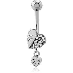 SURGICAL STEEL GRADE 316L JEWELED NAVEL BANANA