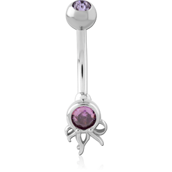 SURGICAL STEEL GRADE 316L JEWELED NAVEL BANANA