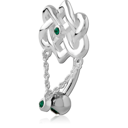 STERLING 925 SILVER JEWELED NAVEL BANANA