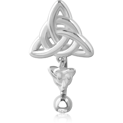 STERLING 925 SILVER JEWELED NAVEL BANANA