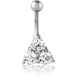 SURGICAL STEEL GRADE 316L JEWELED NAVEL BANANA