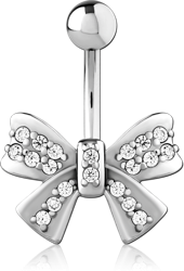 SURGICAL STEEL GRADE 316L JEWELED NAVEL BANANA