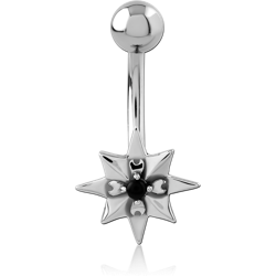 SURGICAL STEEL GRADE 316L JEWELED NAVEL BANANA