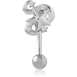 SURGICAL STEEL GRADE 316L JEWELED NAVEL BANANA