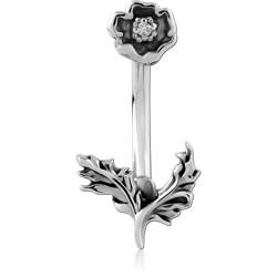 SURGICAL STEEL GRADE 316L JEWELED NAVEL BANANA