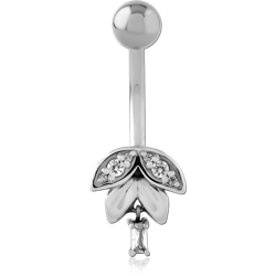 SURGICAL STEEL GRADE 316L JEWELED NAVEL BANANA