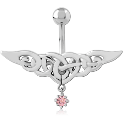 SURGICAL STEEL GRADE 316L JEWELED NAVEL BANANA