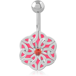 SURGICAL STEEL GRADE 316L JEWELED NAVEL BANANA