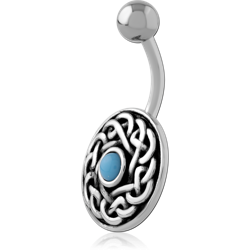 SURGICAL STEEL GRADE 316L JEWELED NAVEL BANANA