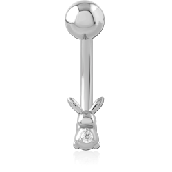 SURGICAL STEEL GRADE 316L JEWELED NAVEL BANANA