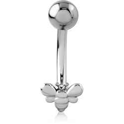 SURGICAL STEEL GRADE 316L JEWELED NAVEL BANANA