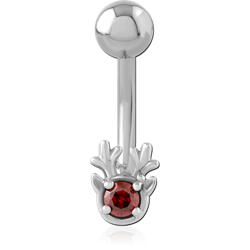 SURGICAL STEEL GRADE 316L JEWELED NAVEL BANANA