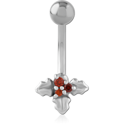 SURGICAL STEEL GRADE 316L JEWELED NAVEL BANANA