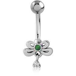 SURGICAL STEEL GRADE 316L JEWELED NAVEL BANANA