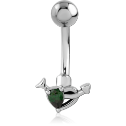 SURGICAL STEEL GRADE 316L JEWELED NAVEL BANANA