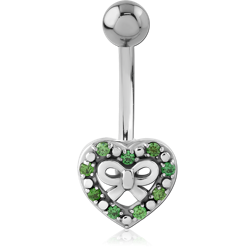 SURGICAL STEEL GRADE 316L JEWELED NAVEL BANANA