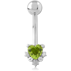 SURGICAL STEEL GRADE 316L JEWELED NAVEL BANANA