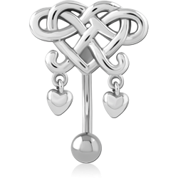 SURGICAL STEEL GRADE 316L JEWELED NAVEL BANANA