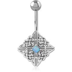 SURGICAL STEEL GRADE 316L JEWELED NAVEL BANANA