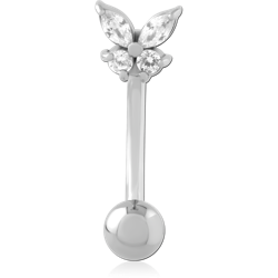SURGICAL STEEL GRADE 316L JEWELED NAVEL BANANA