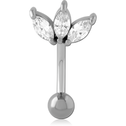 SURGICAL STEEL GRADE 316L JEWELED NAVEL BANANA